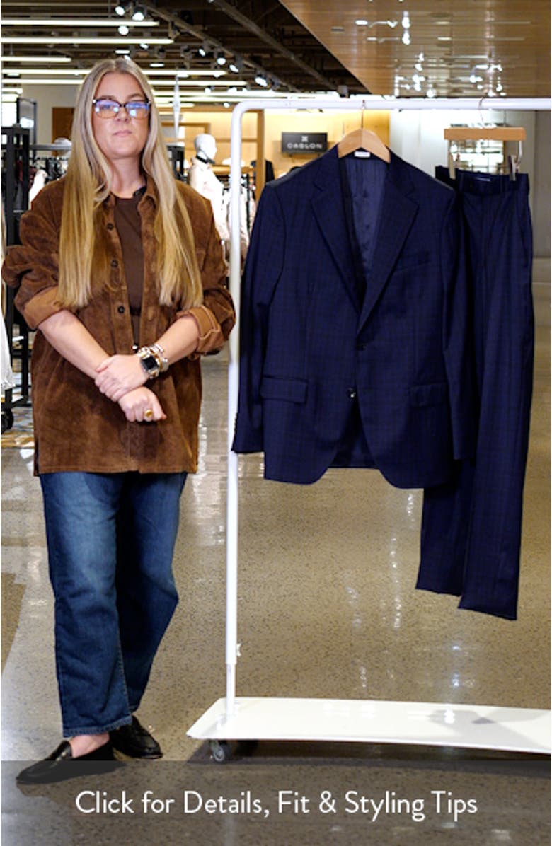 Hartford Classic Fit Black Glen Plaid Wool Suit, sales video thumbnail