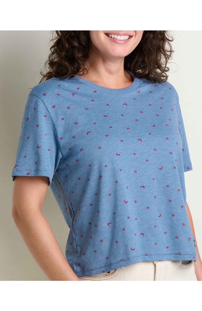 Toad & Co Women's Boundless Jersey Short Sleeve Crew, Alternate, color, Pacific Blue Print