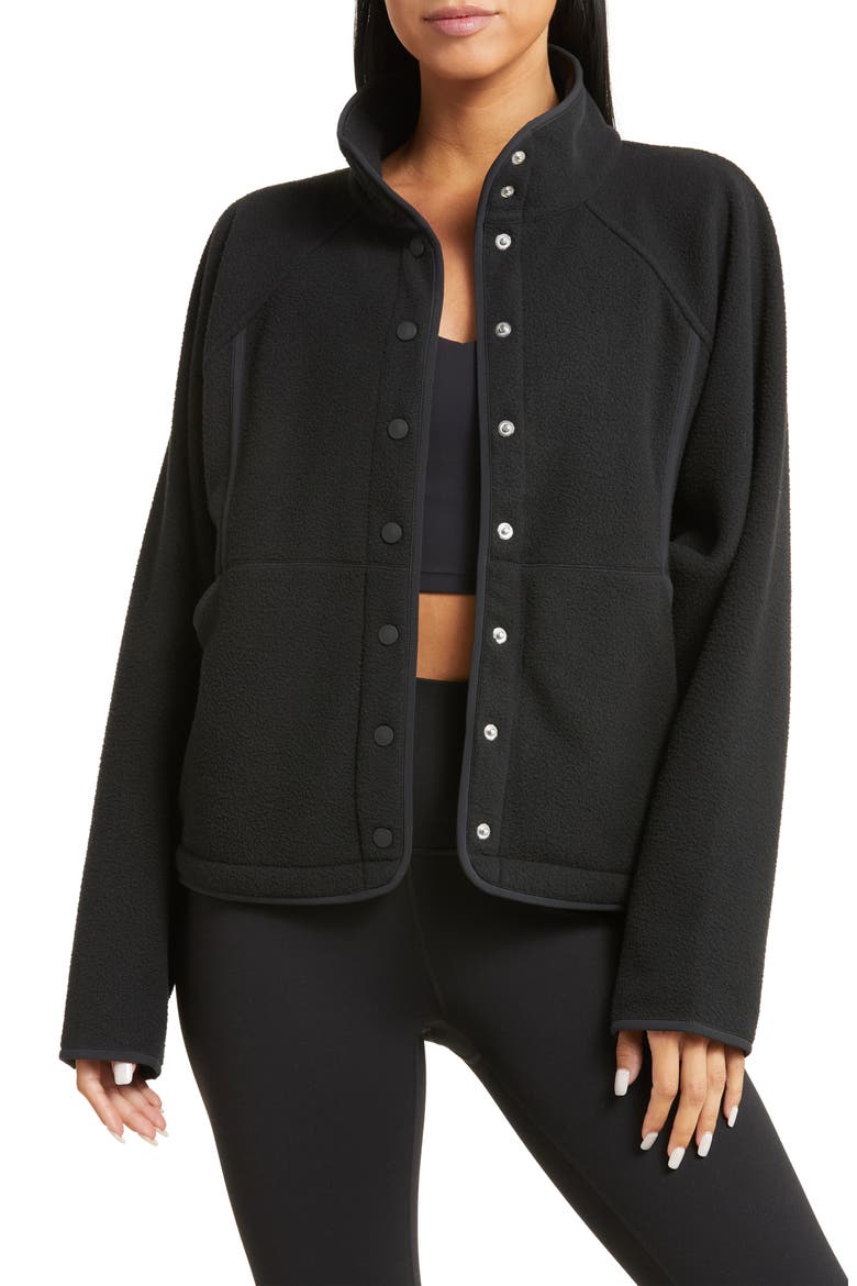 RecFleece Snap Jacket, Main, color, BLACK