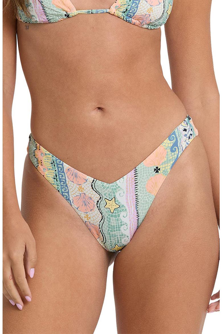 Tide Pool V Hike Cheeky Bikini Bottoms, Main, color, LIGHT BLUE MULTI