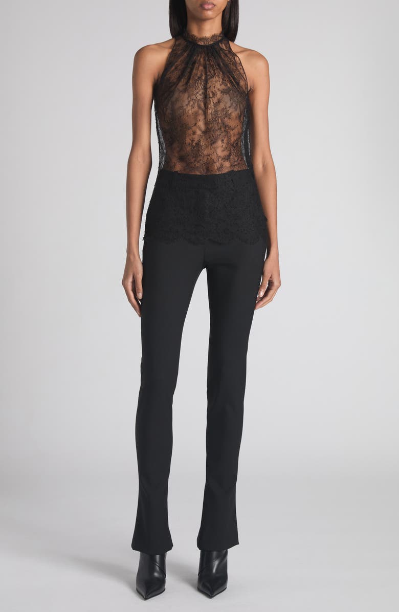 McQueen Sleeveless Sheer Floral Lace Top, Alternate, color, Black