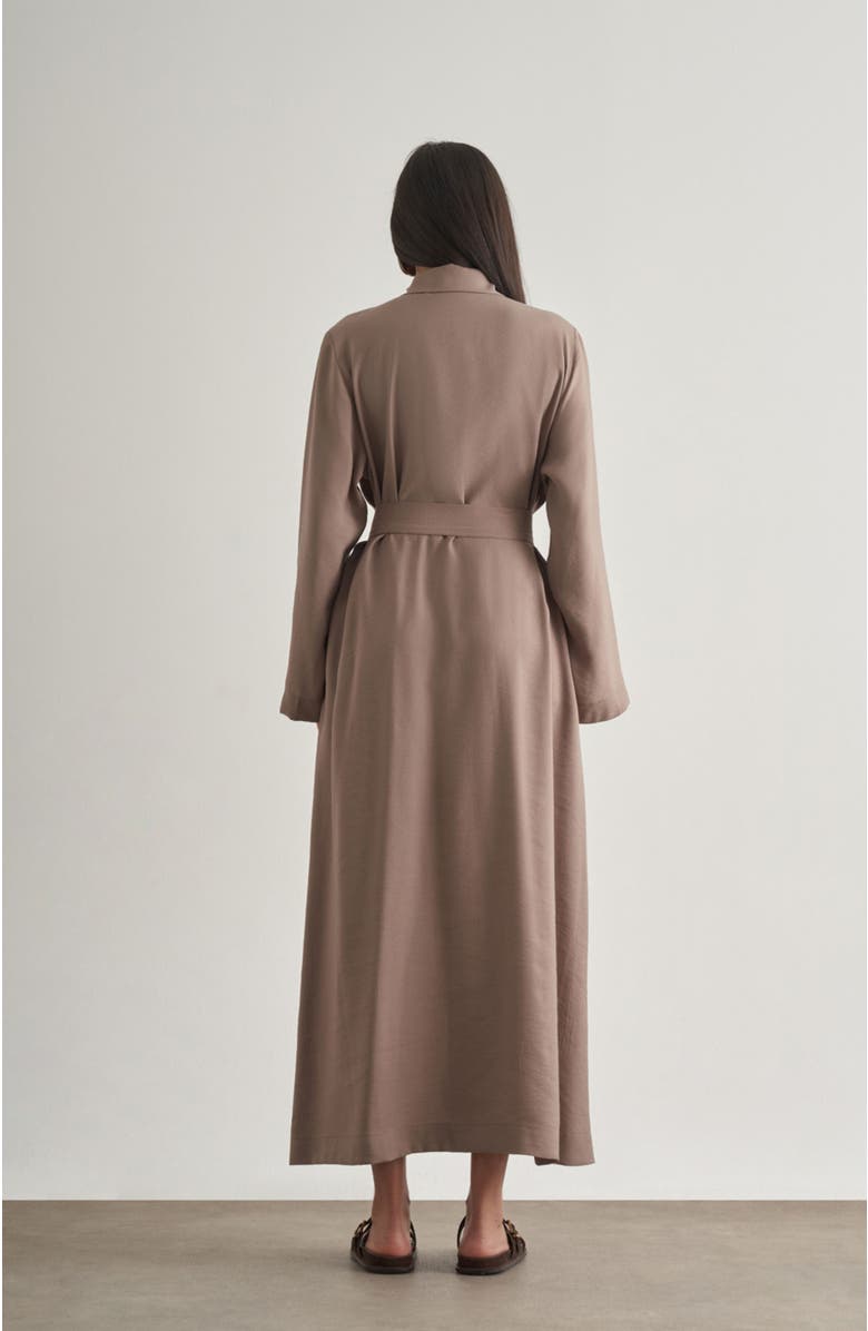 Mizalle Belted Shirt Dress, Alternate, color, Mink