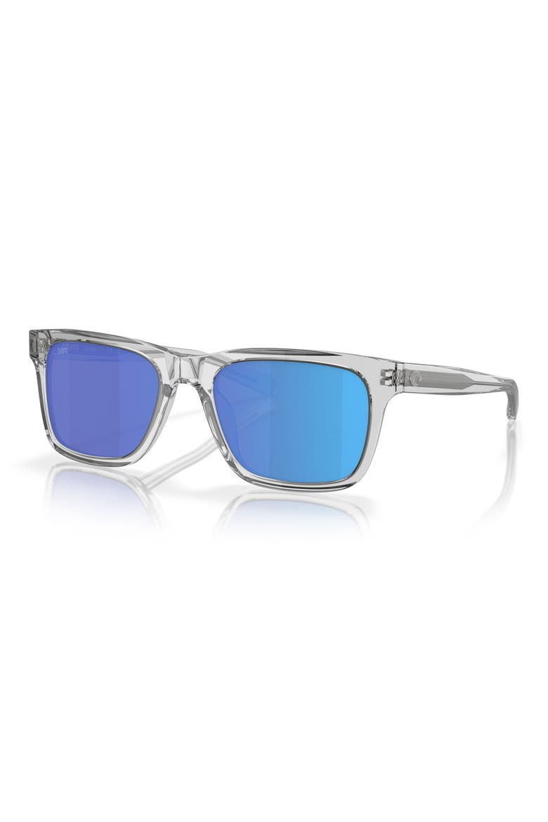 Tybee 55mm Polarized Rectangular Sunglasses, Alternate, color, TRANSPARENT GREY