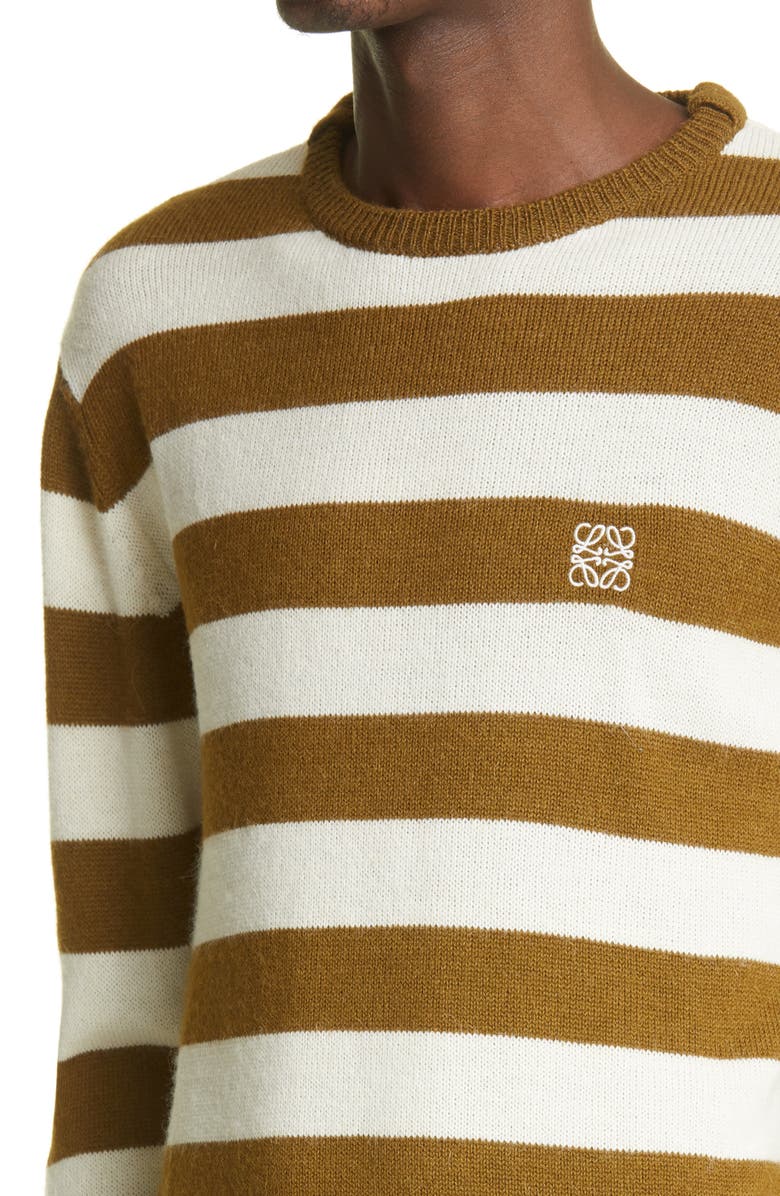 Loewe Stripe Anagram Logo Embroidered Sweater, Alternate, color, 