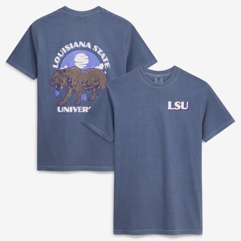Men's  Navy LSU Tigers Comfort Colors Team Statue T-Shirt