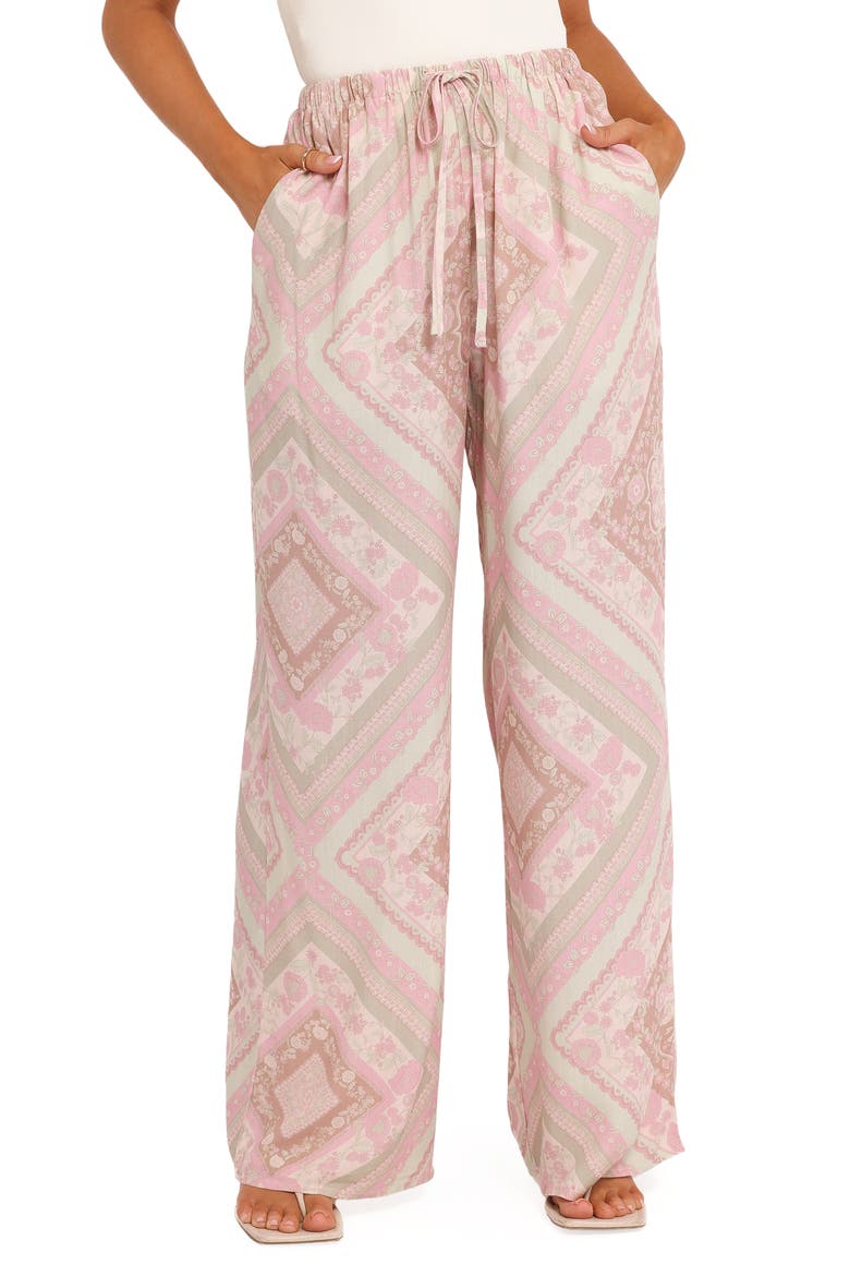 Varia Floral High Waist Wide Leg Pants, Main, color, SAGE PAISLEY