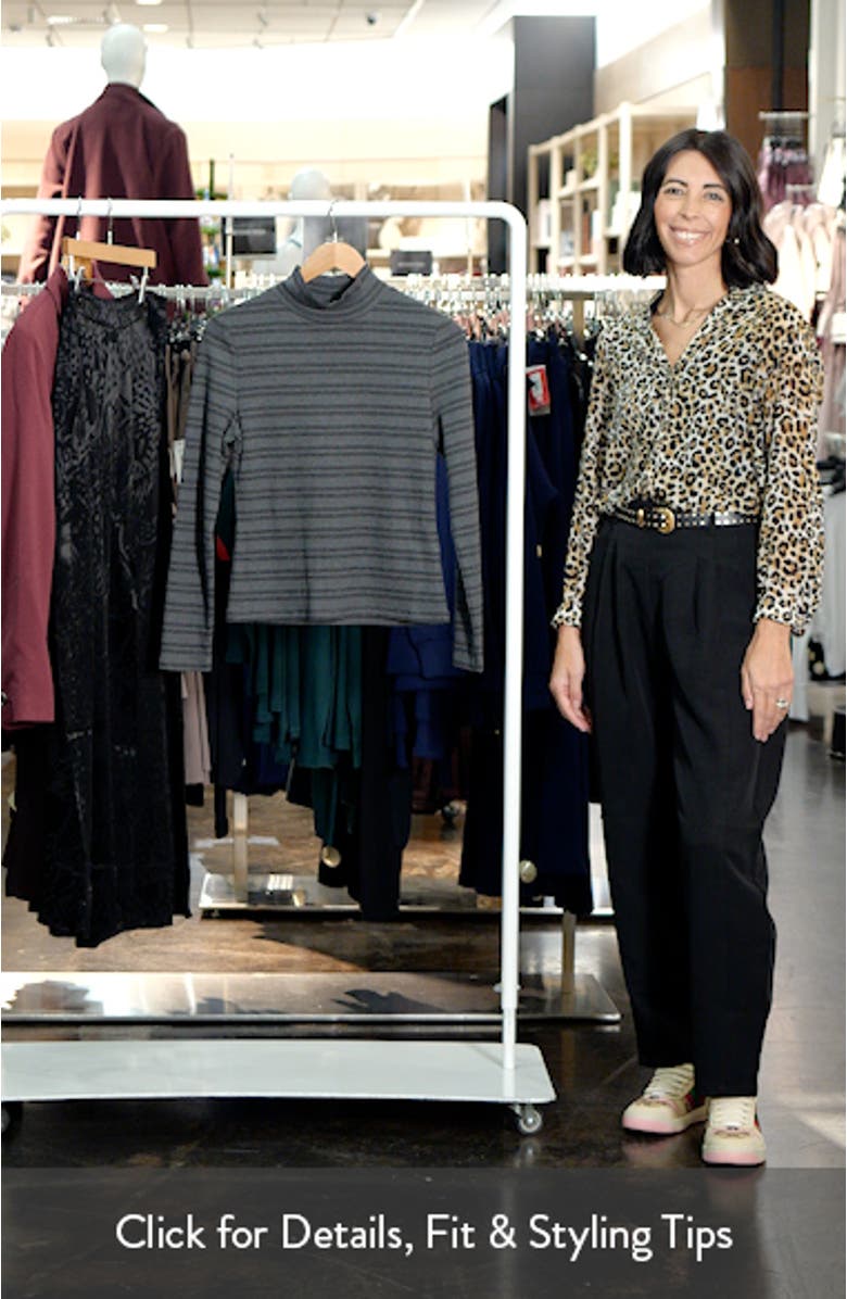 Nate Stripe Turtleneck Cotton Blend Top, sales video thumbnail