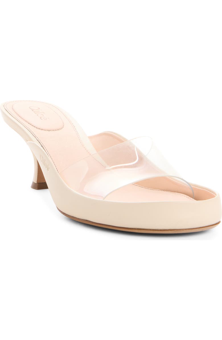 Chloé Junie Kitten Heel Mule, Main, color, Soft Ivory