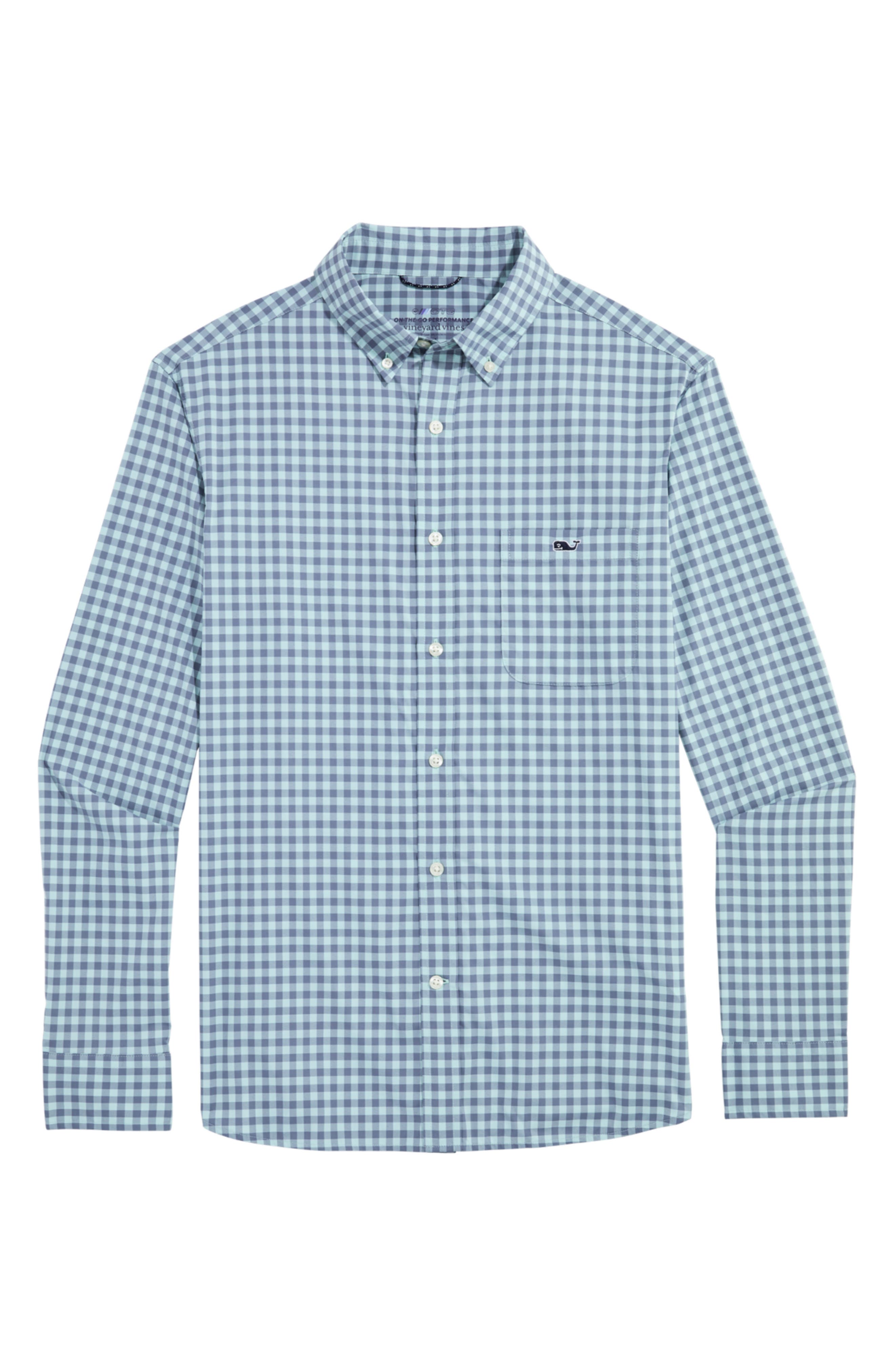 Topsail Classic Fit Gingham Button-Down Performance Shirt (Men