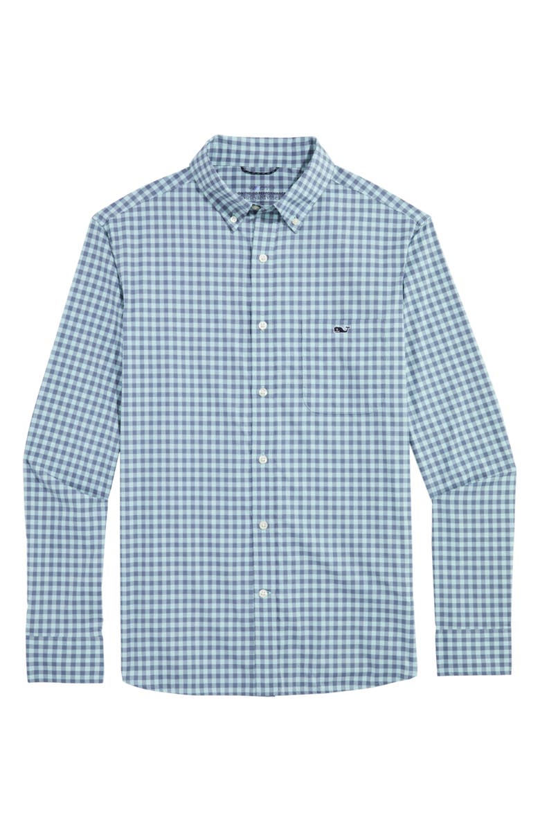 vineyard vines Topsail Classic Fit Gingham Button-Down Performance Shirt, Main, color, 