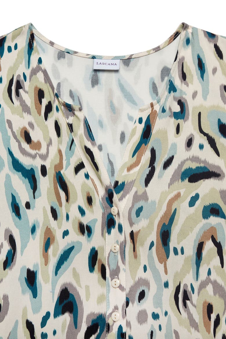 Button Up Tiered Dress, Alternate, color, Sand Print