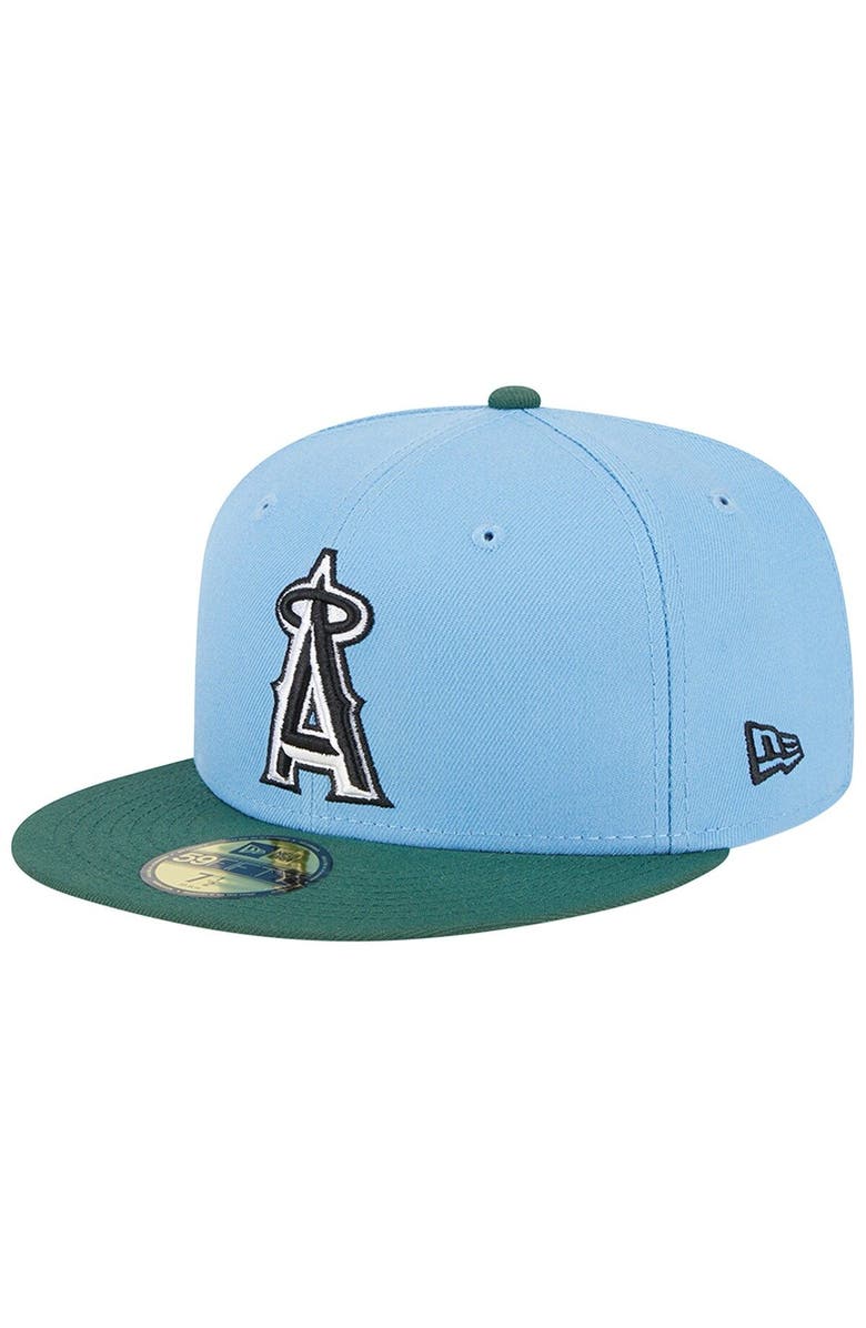 New Era Men's New Era Sky Blue/Cilantro Los Angeles Angels 2002 World Series 59FIFTY Fitted Hat, Alternate, color,