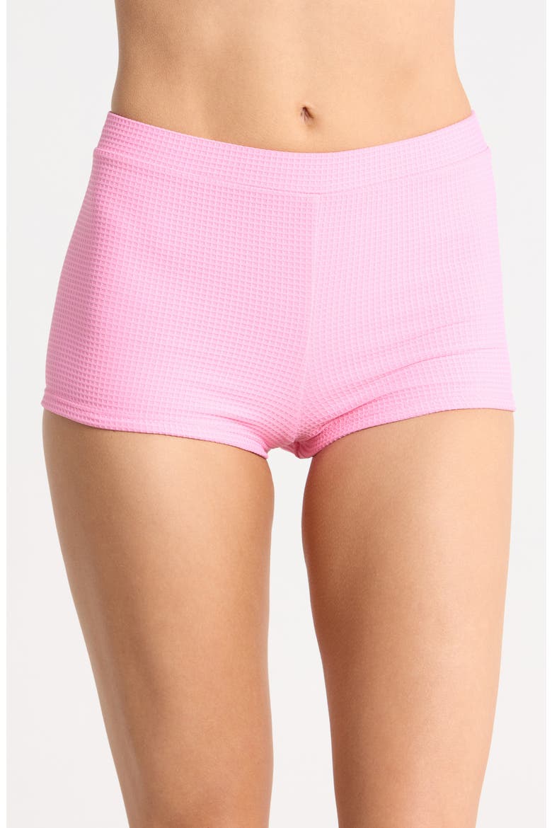 Farrah Waffle Swim Shorts, Main, color, BUBBLEGUM WAFFLE