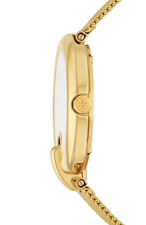 Tory Burch Women's The Pierced Gold-tone Stainless Steel Mesh Bracelet Watch 36mm In Gold