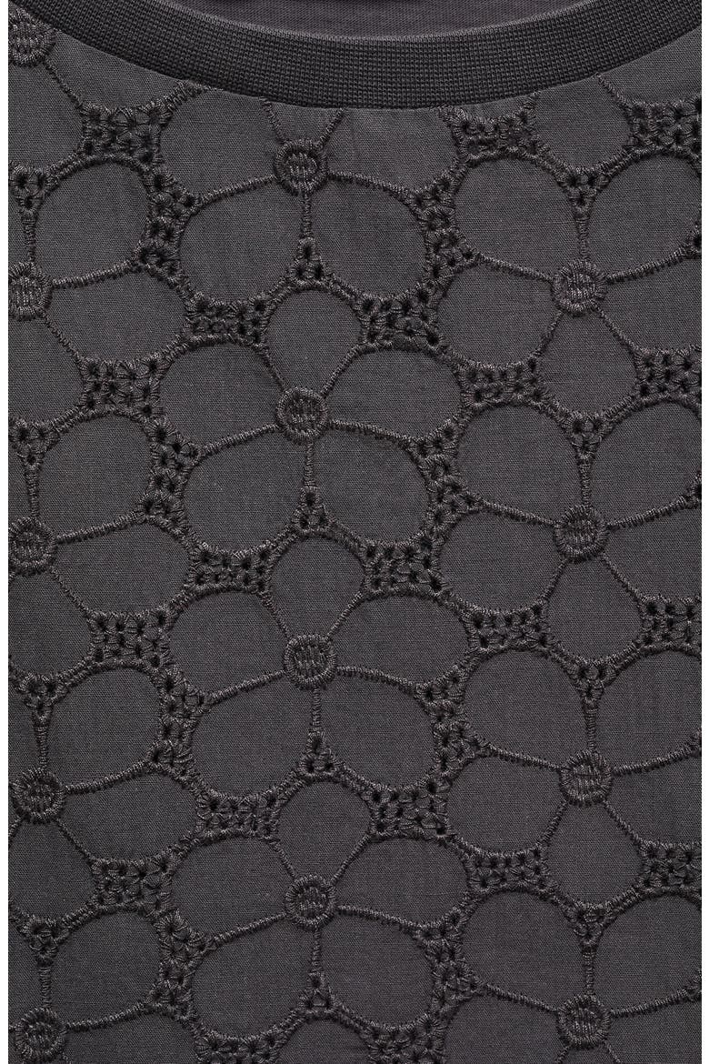Floral Embroidered Eyelet Top, Alternate, color, BLACK