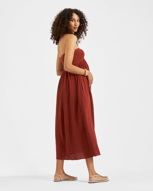 Ripe Maternity Evie Crochet Dress In Brown