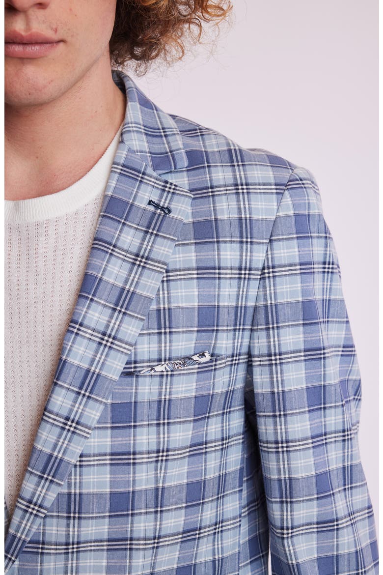 Dover Slim Fit Plaid Sport Coat, Alternate, color, BLUE MADRAS CHECK
