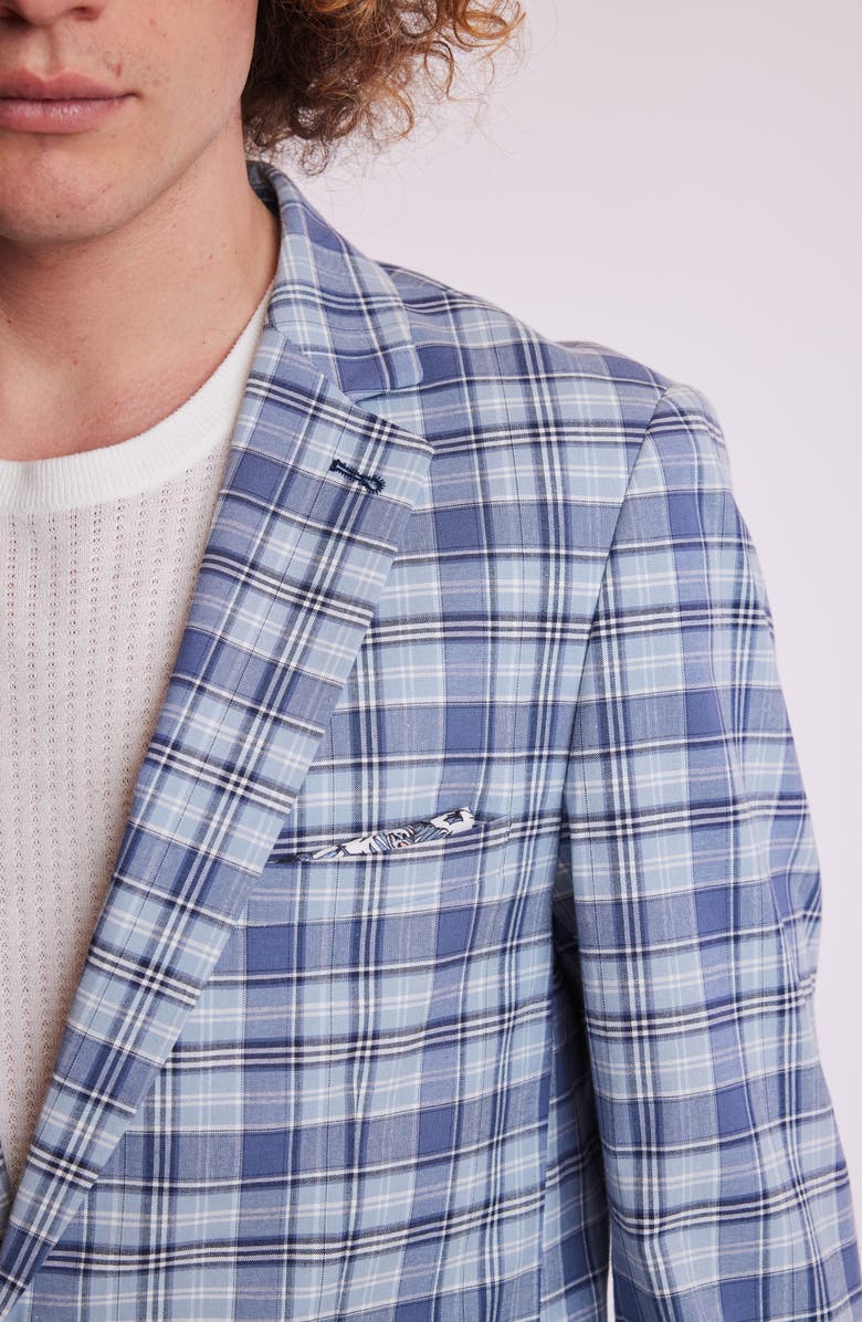 PAISLEY & GRAY Dover Slim Fit Plaid Sport Coat, Alternate, color, Blue Madras Check