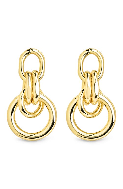 Sterling Forever Tegan Door Knocker Drop Earrings In Gold