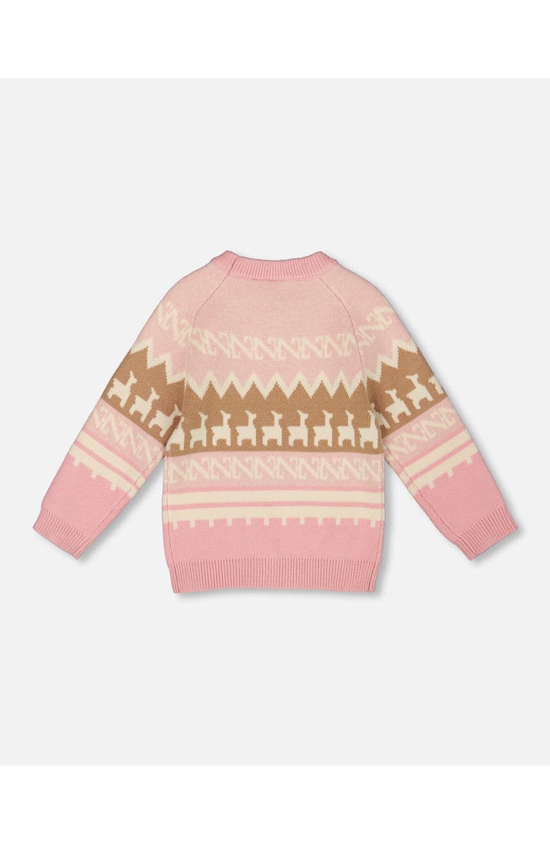 Deux par Deux Llama Jacquard Sweater, Alternate, color, Dusty Pink