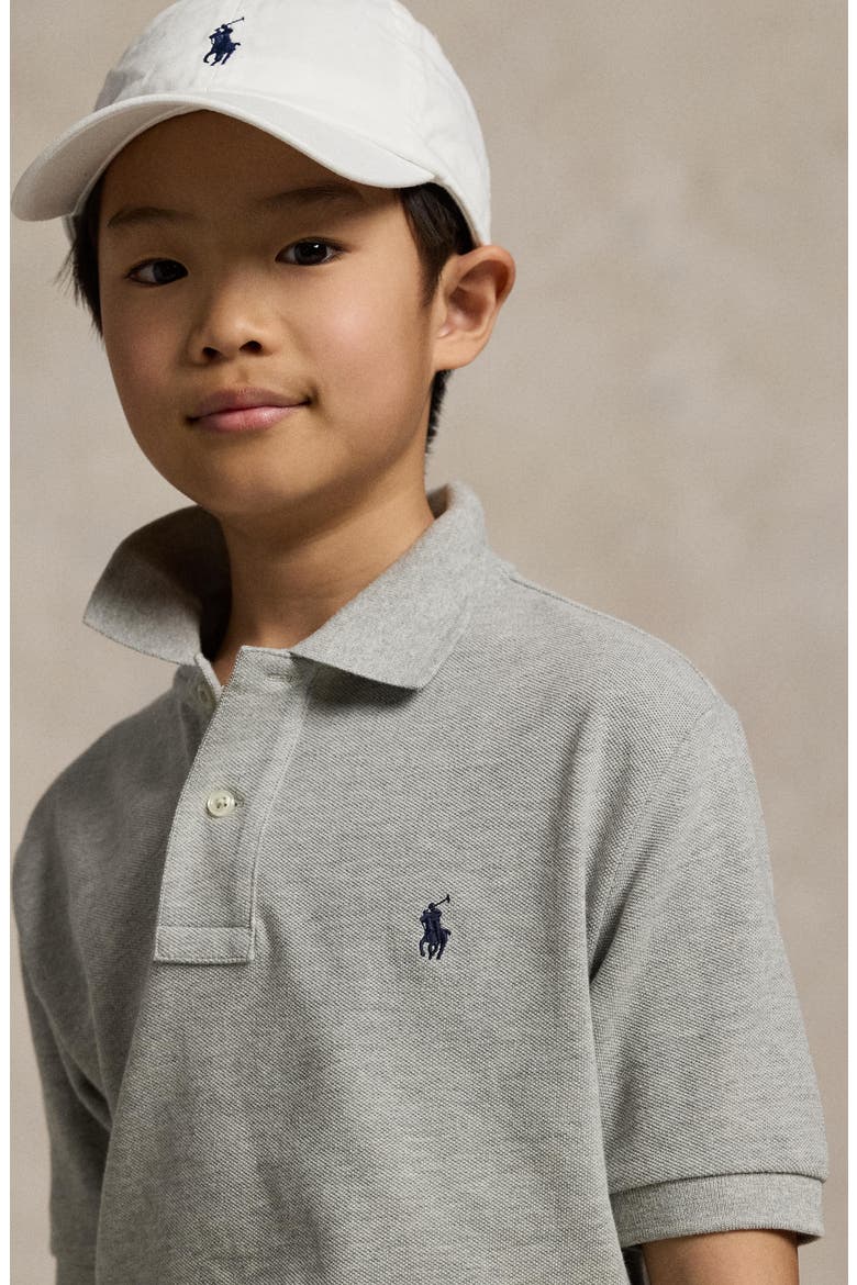 Kids' The Iconic Mesh Polo, Alternate, color, GREY HEATHER