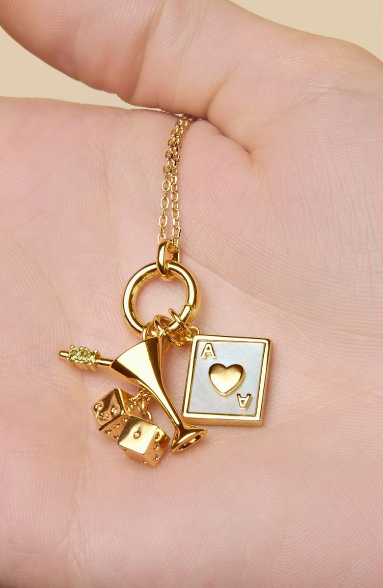 Little Sky Stone Martini Charm Necklace, Alternate, color, Gold