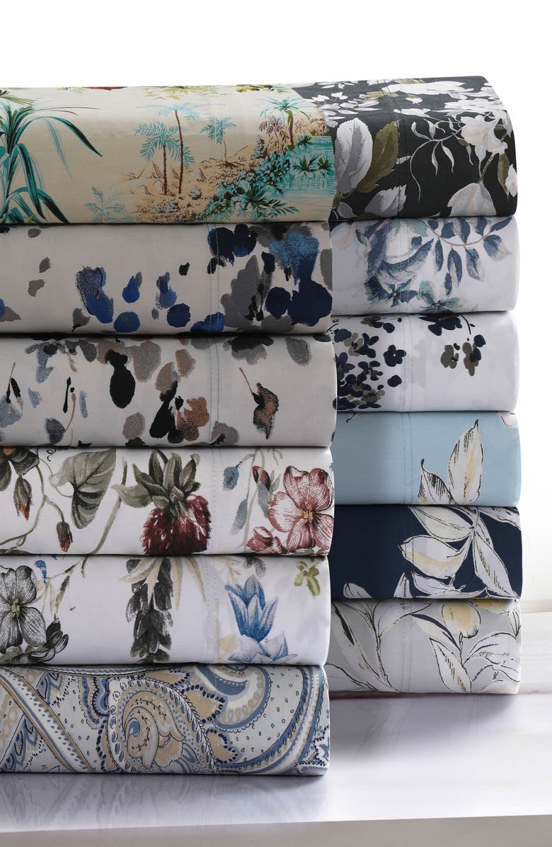 AZORES HOME Vernazza 300 Thread Count Cotton Sateen Sheet Set, Alternate, color, Charcoal