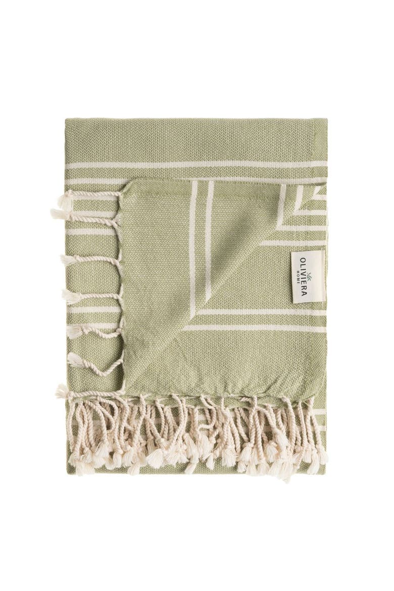 Essential Stripe Turkish Cotton Hand Towel Bundle, Alternate, color, Sage Green