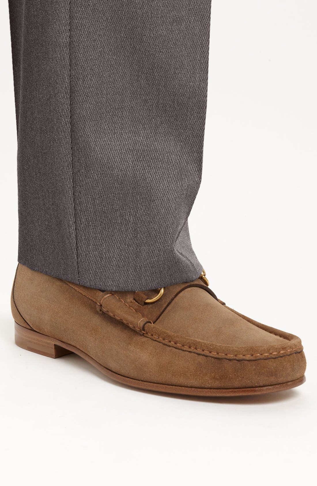 Gucci 'Roos' Suede Bit Loafer, Alternate, color, 