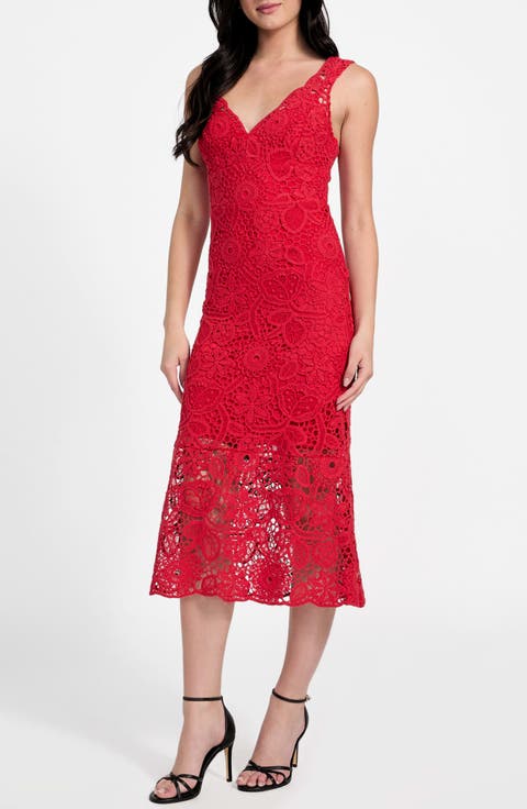 Rosalia Floral Lace Midi Dress