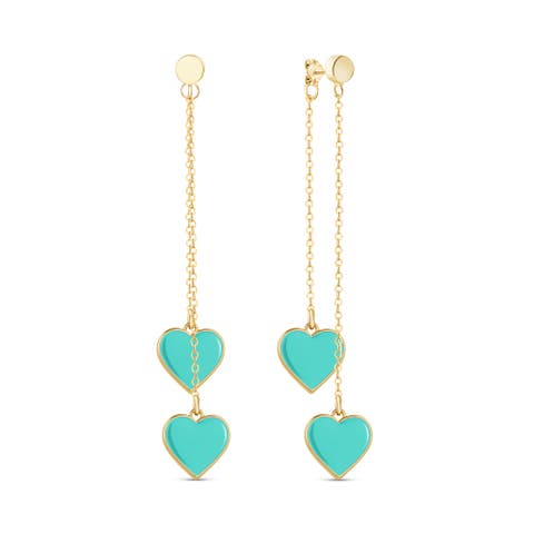 Single Hearted Girl Heart Earrings, Gold Filled