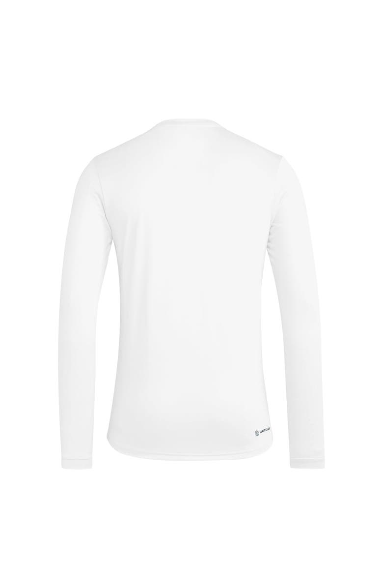 adidas Men's adidas White Kansas Jayhawks Together On-Court Pregame Long Sleeve T-Shirt, Alternate, color, 