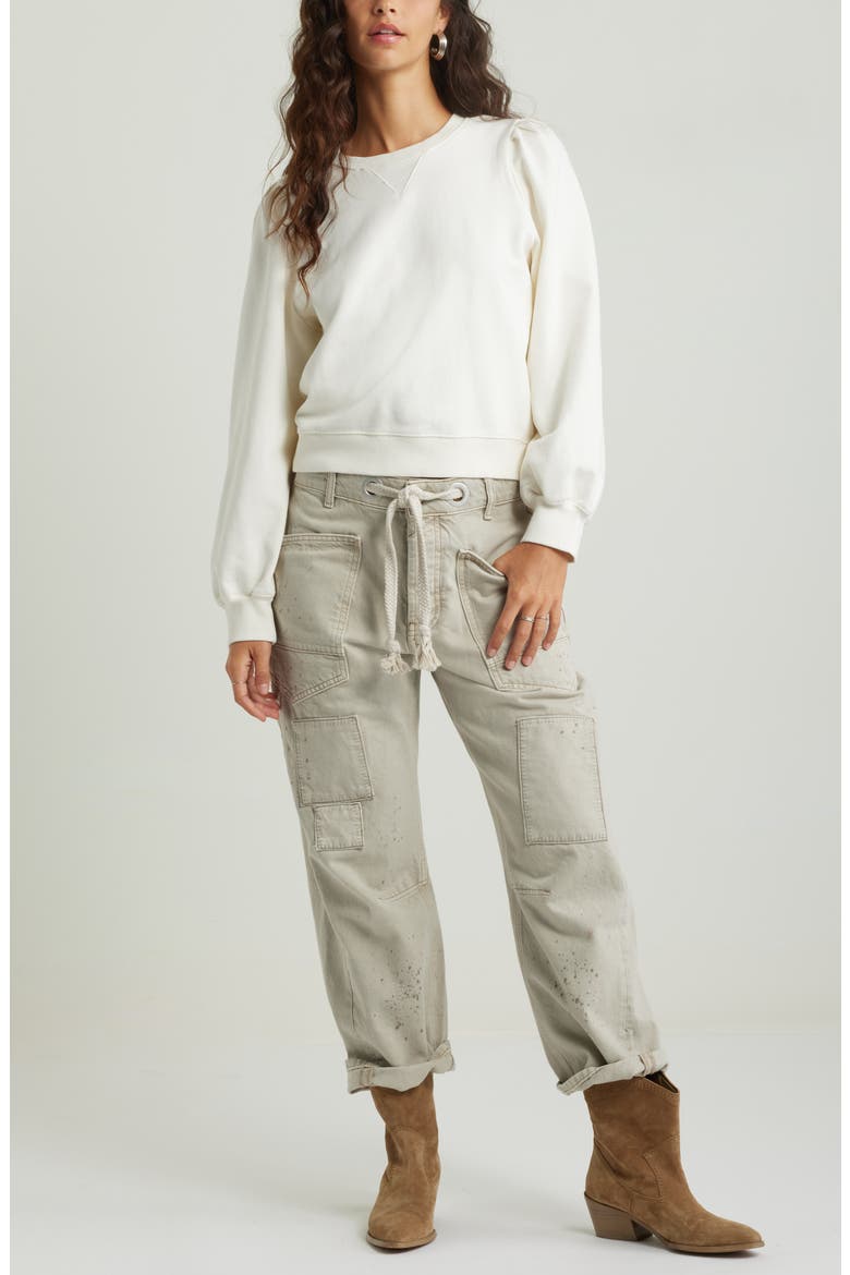 French Terry Sweatshirt, Alternate, color, IVORY EGRET