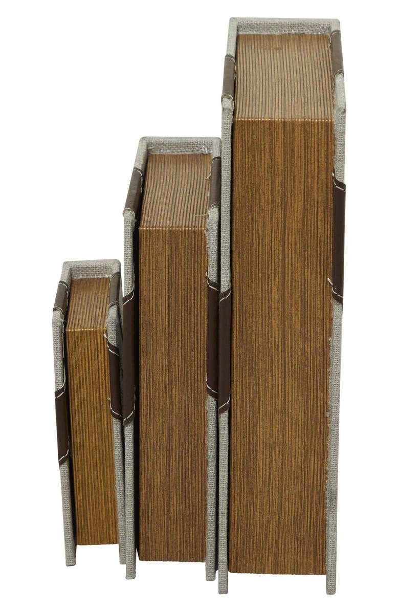 SONOMA SAGE HOME Set of 3 Faux Book Boxes, Alternate, color, Dark Brown