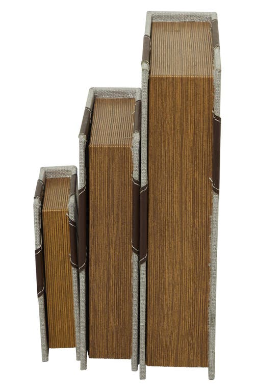 Sonoma Sage Home Set Of 3 Faux Book Boxes In Dark Brown