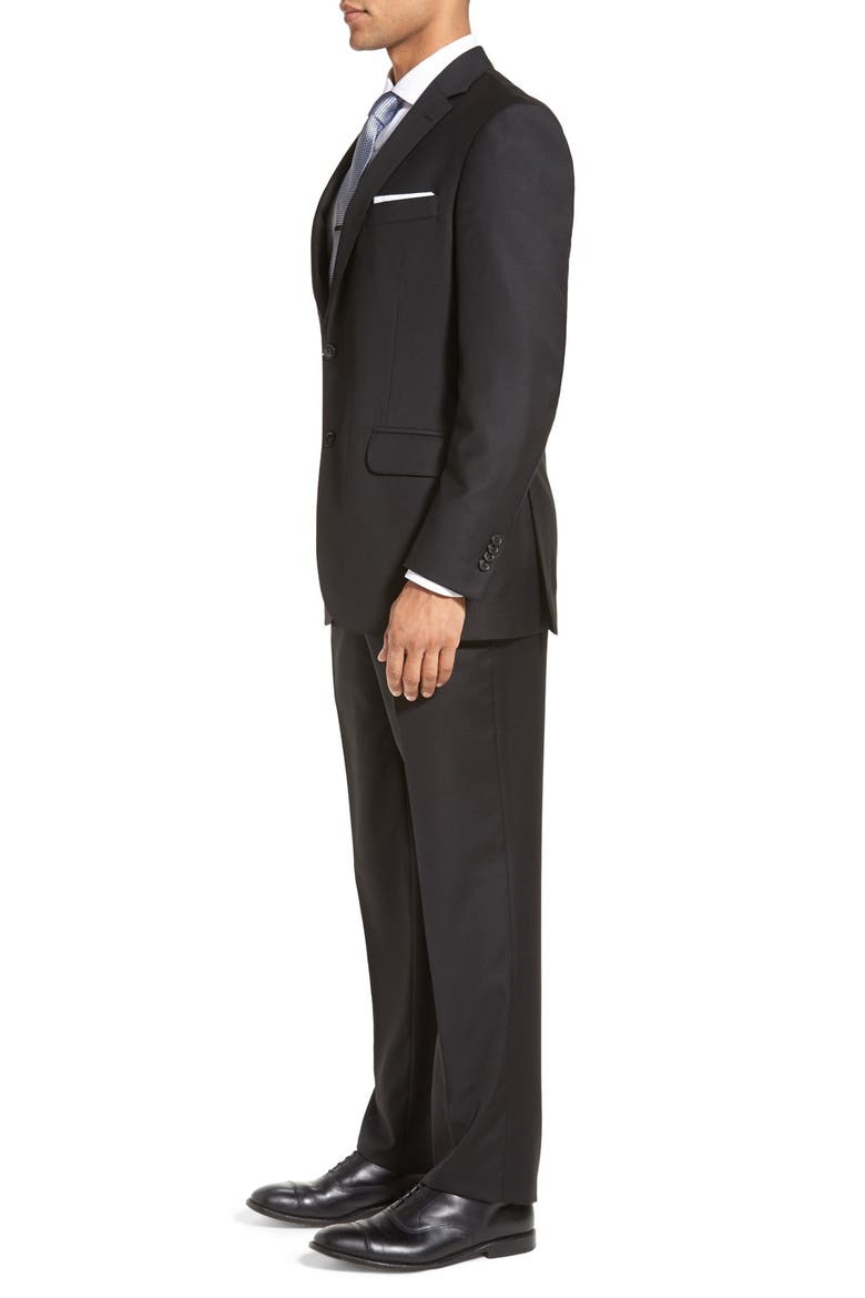 Flynn Classic Fit Solid Wool Suit, Alternate, color, BLACK