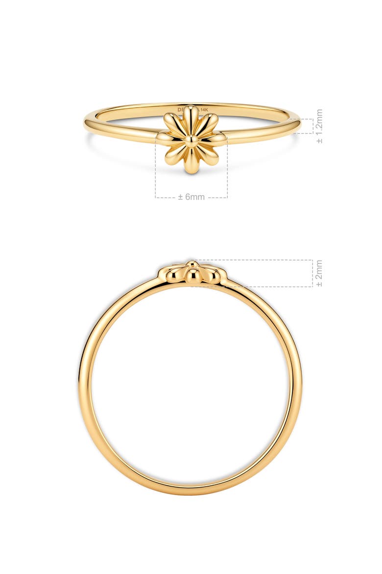 Daisy Flower Ring in 14K Gold, 6mm, Alternate, color, Gold