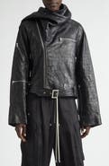 Rick Owens Crop Leather Zip Jacket