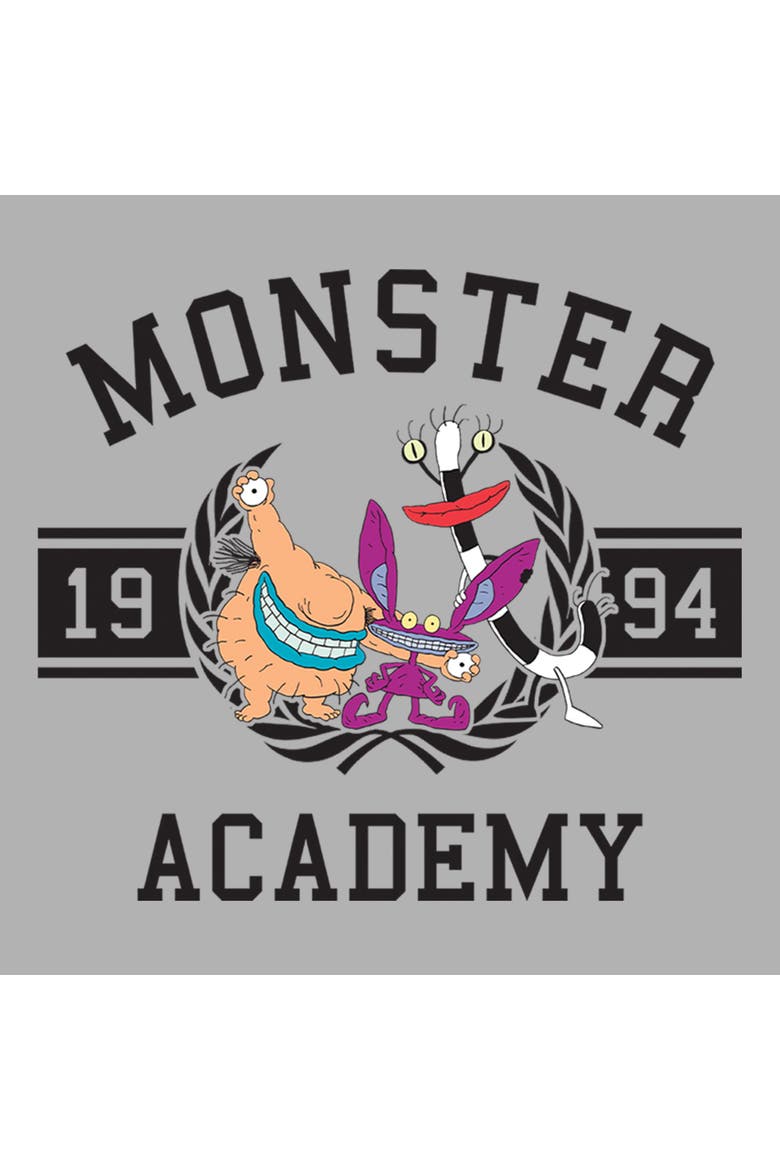 Boy's Aaahh!!! Real Monsters 1994 Academy Varsity Badge  Graphic T-Shirt, Alternate, color, Sport Grey