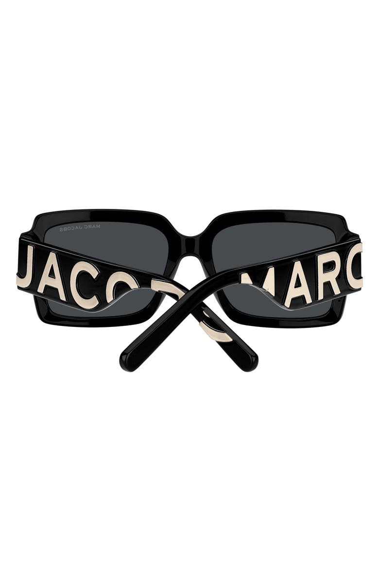 Marc Jacobs 55mm Gradient Rectangular Sunglasses, Alternate, color, Black Whte/ Gray Ar
