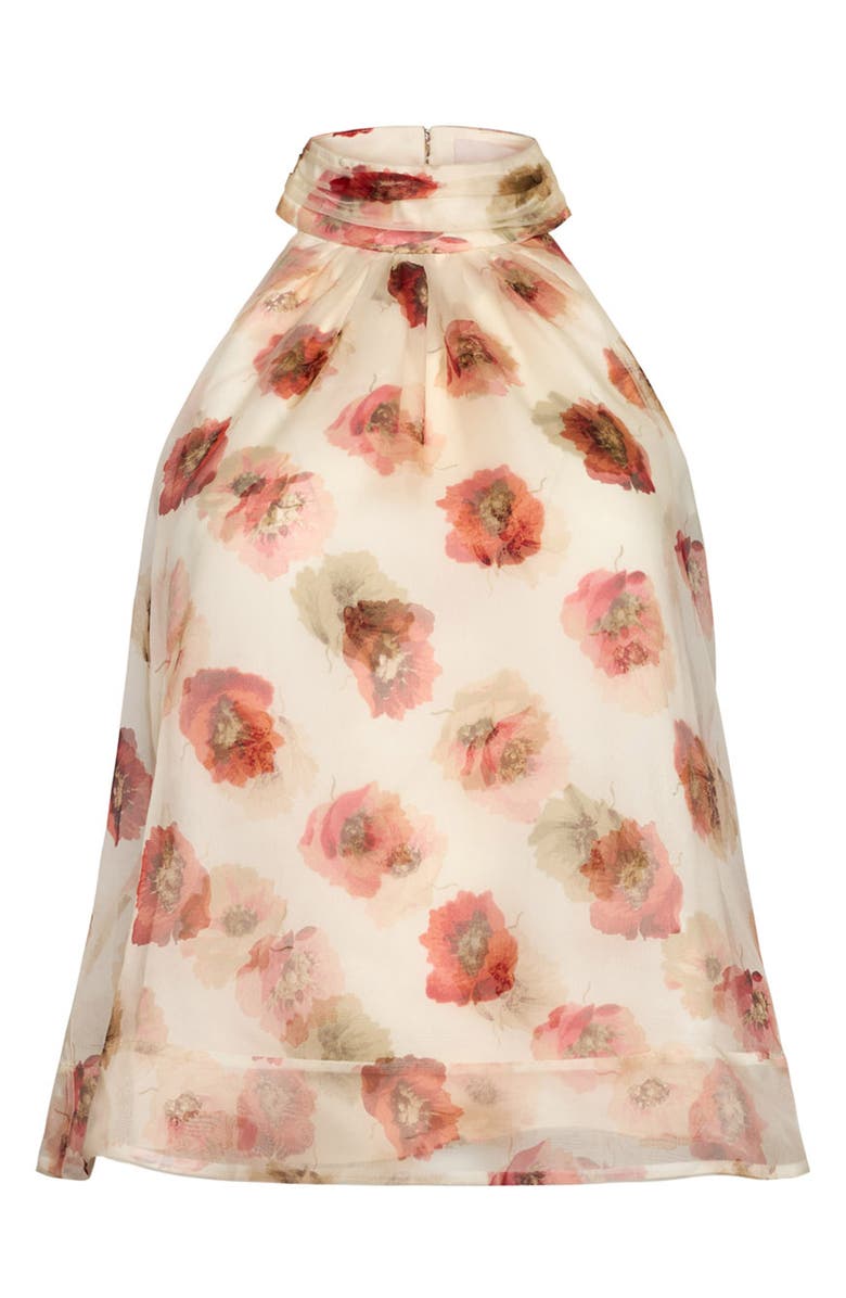 Cinq à Sept Brennan Floating Poppies Silk Sleeveless Top, Alternate, color, Gardenia Multi