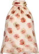 Cinq à Sept Brennan Floating Poppies Silk Sleeveless Top