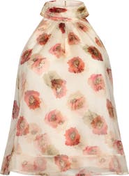 Cinq à Sept Brennan Floating Poppies Silk Sleeveless Top