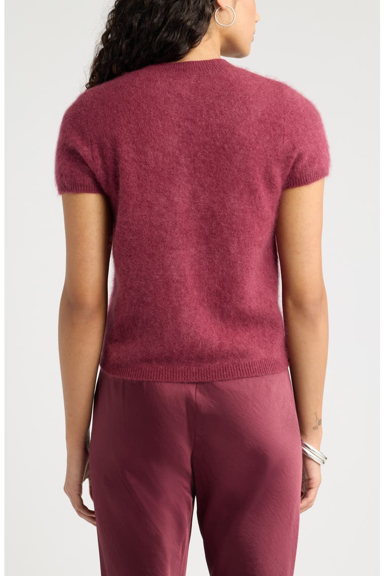 Cozy Edit Short Sleeve Mock Neck Sweater, Alternate, color, BURGUNDY BANNER