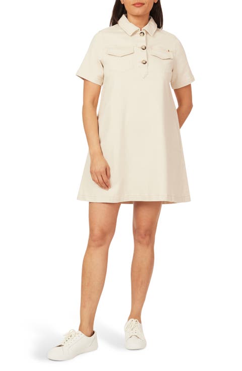 Short Sleeve Denim Polo Dress