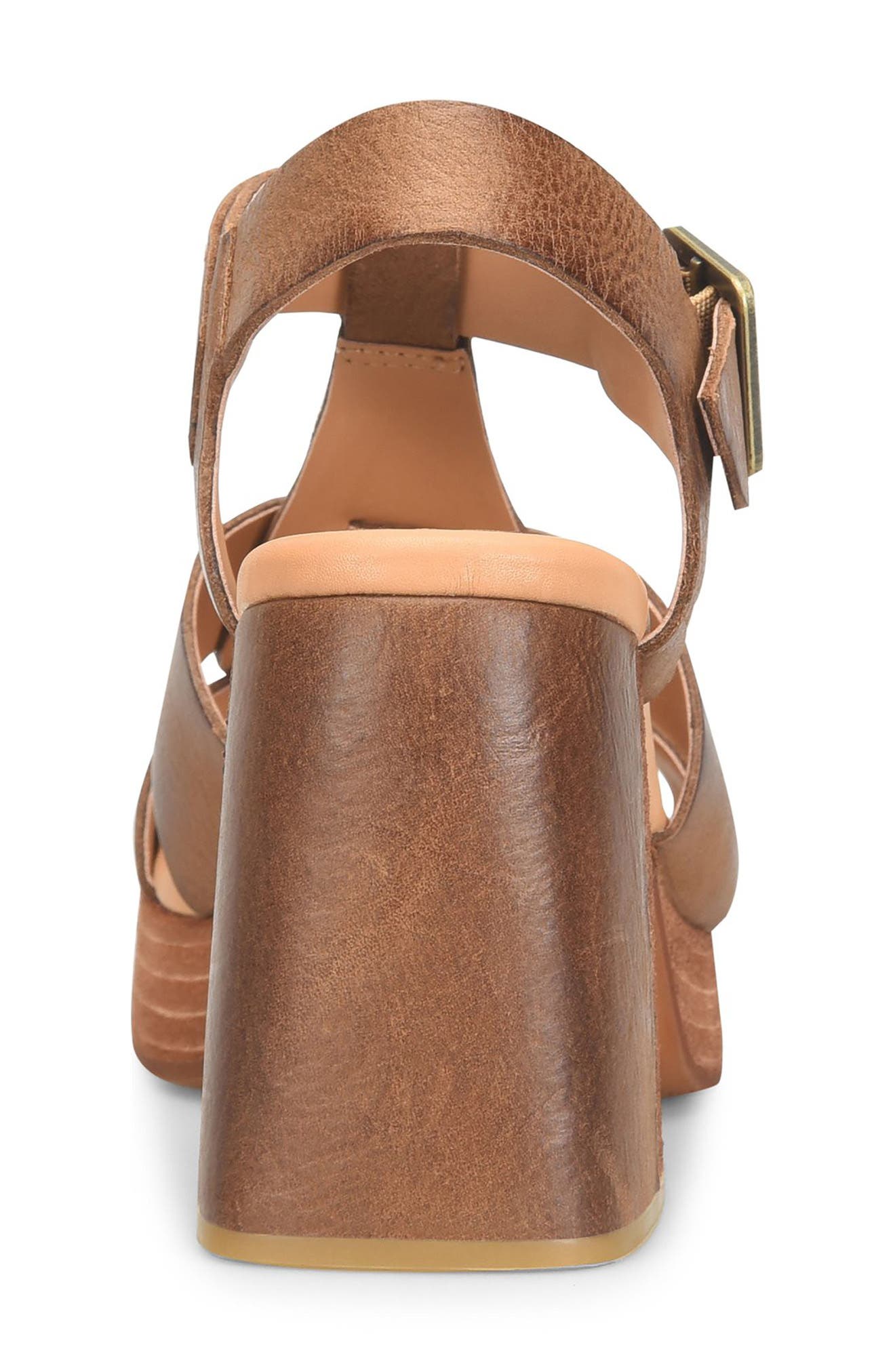 Macey Ankle Strap Sandal, Alternate, color, BROWN LEATHER