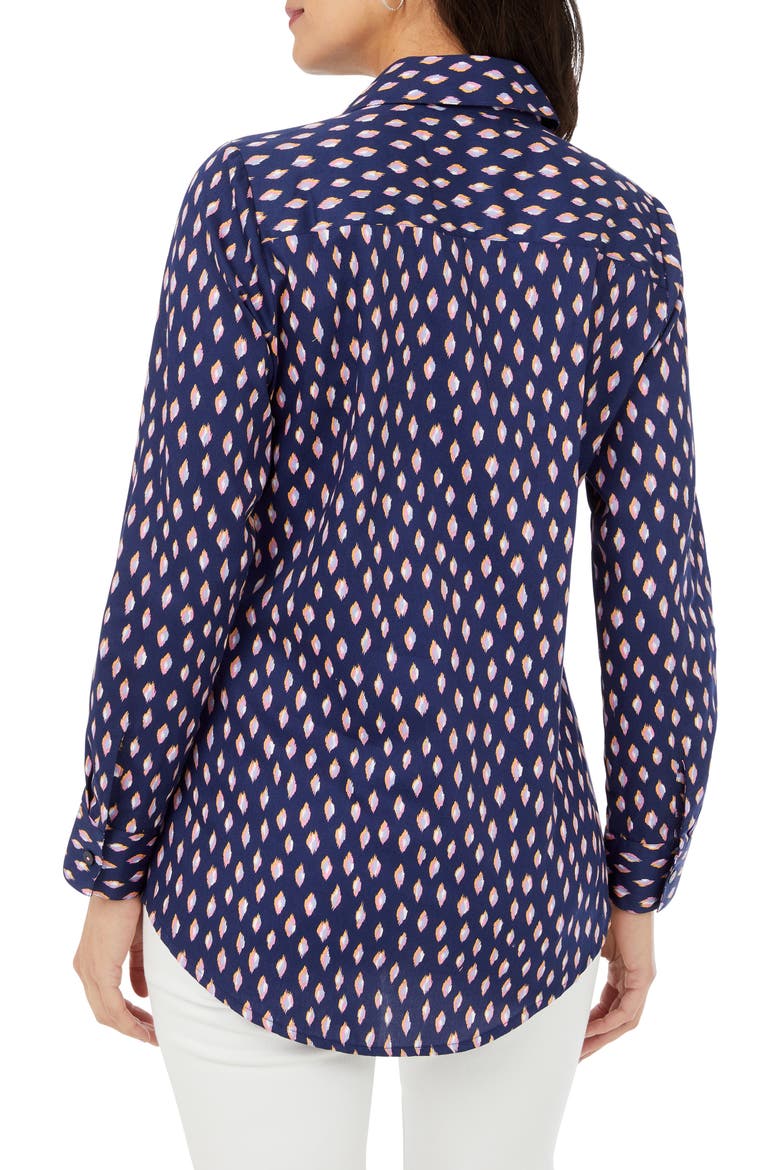 Faith Ikat Dot Button-Up Shirt, Alternate, color, NAVY MULTI
