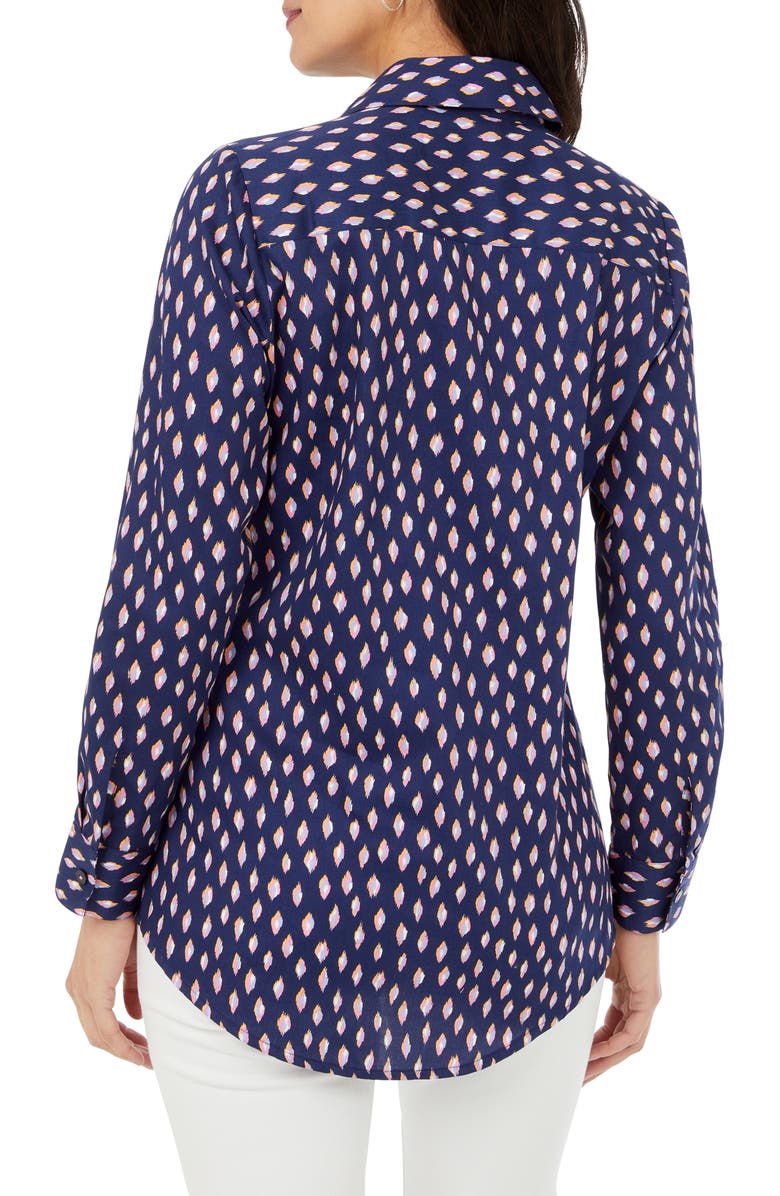 Foxcroft Faith Ikat Dot Button-Up Shirt, Alternate, color, 