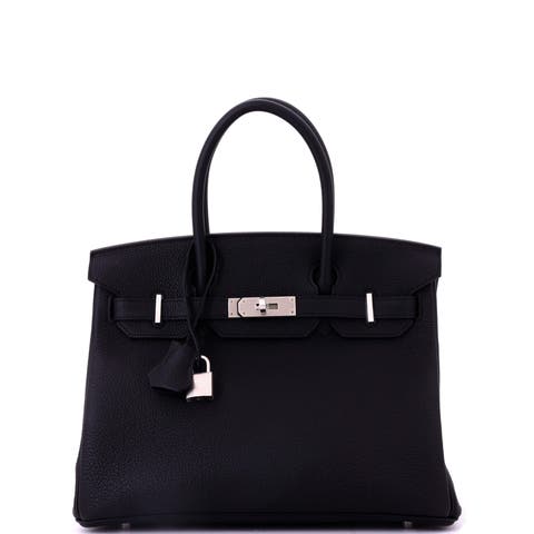 Birkin Handbag Black Togo with Brushed Palladium Hardware 30