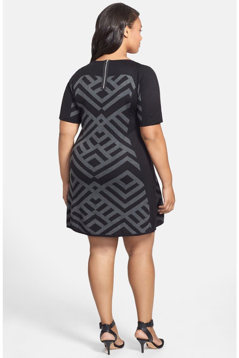 Sweater Dress, Alternate, color, BLACK/ GREY